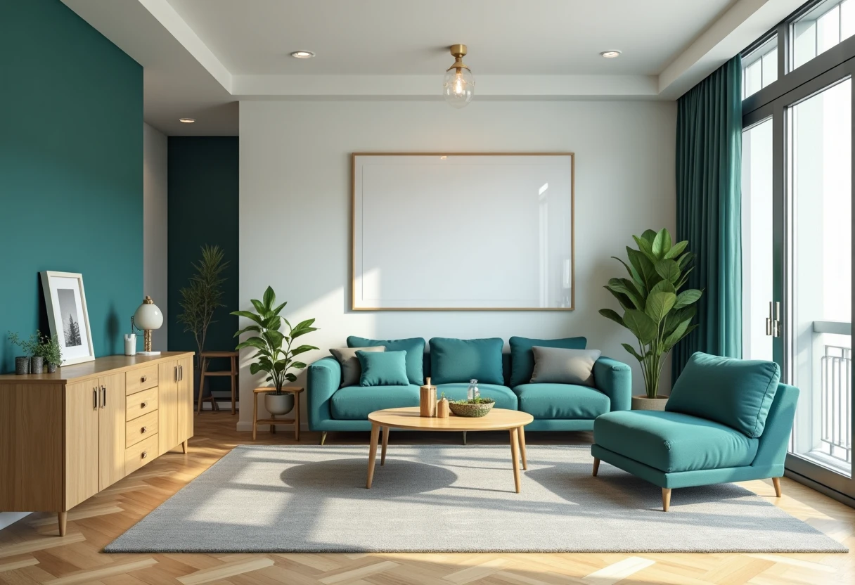 Salon moderne avec lumière naturelle