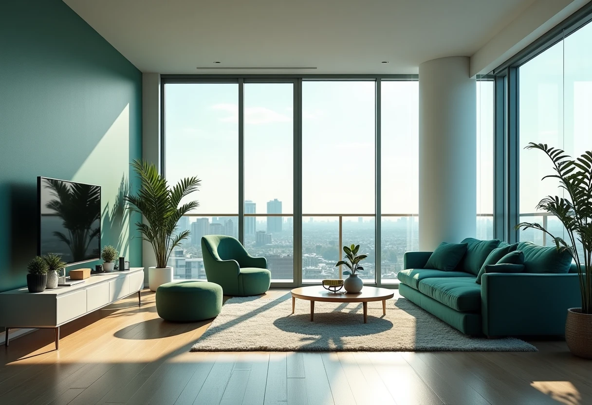 Moderne Wohnung mit Stadtblick